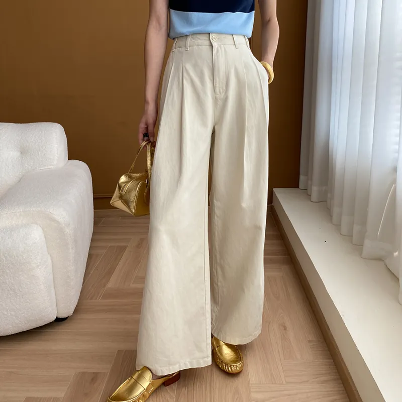 CHARM PICK Casual Pants Women's Beige-4
