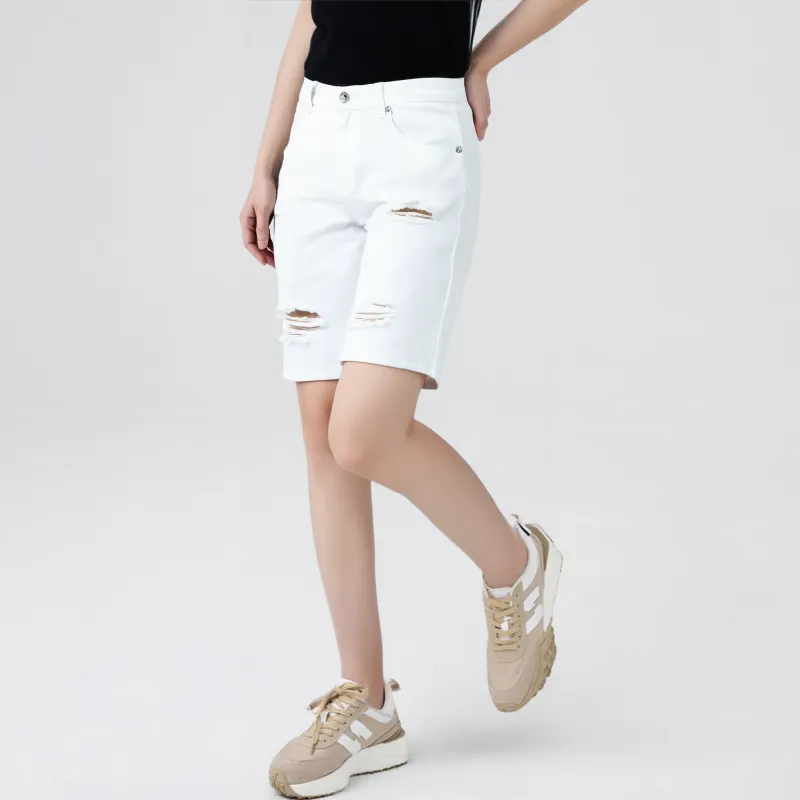 Maserati Denim Shorts Unisex White-2