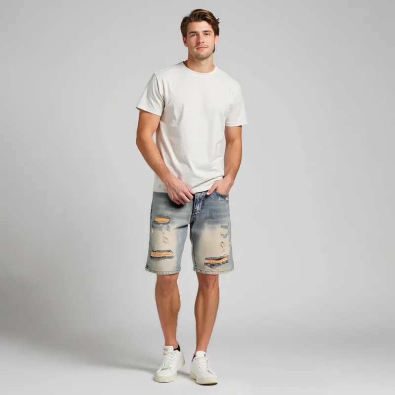 Maserati Denim Shorts Unisex Washed Color-4