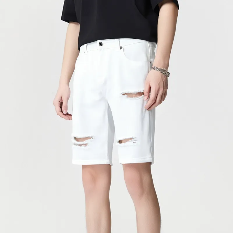 Maserati Denim Shorts Unisex White-4
