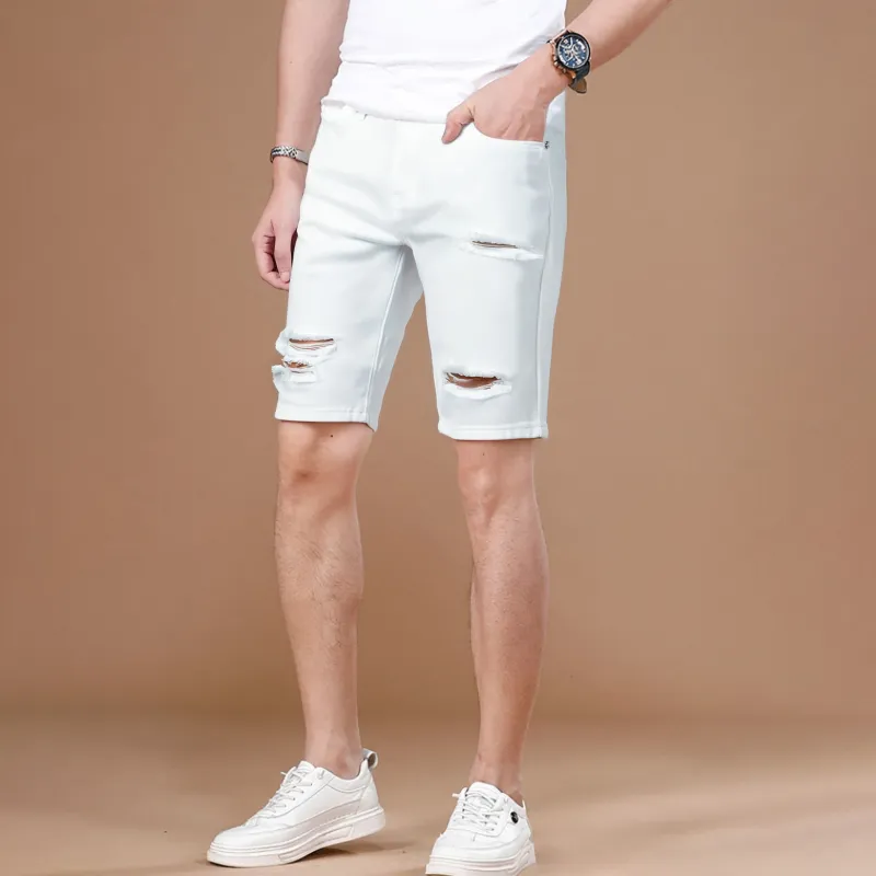 Maserati Denim Shorts Unisex White-3