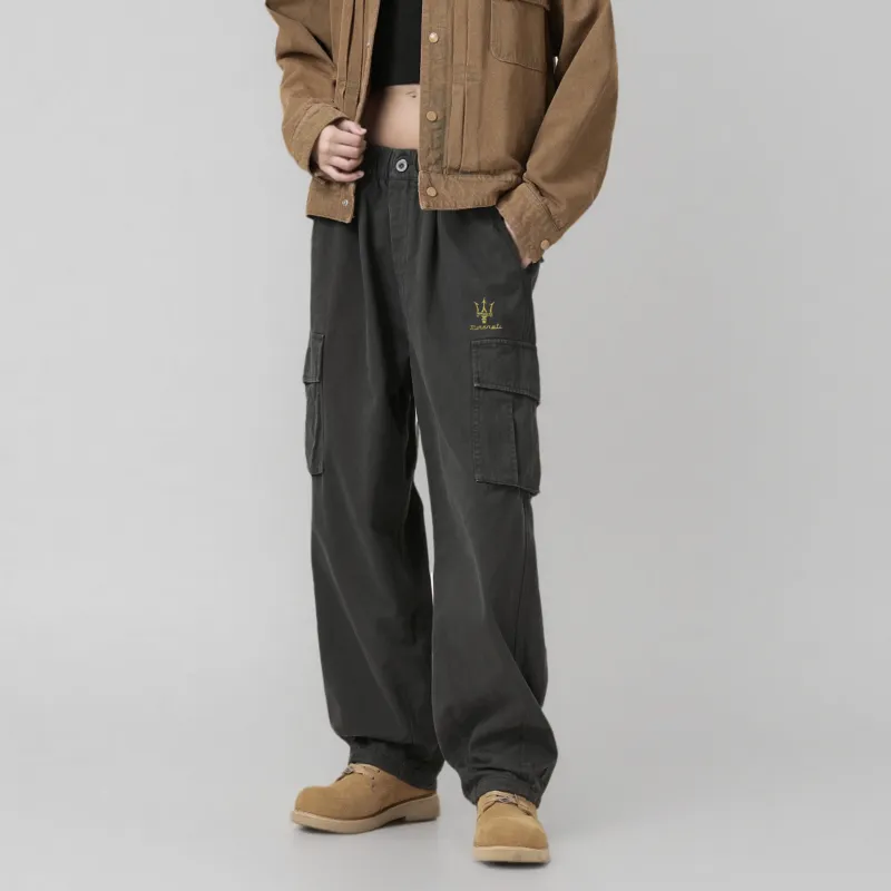 Maserati Casual Pants Unisex Charcoal Gray-2