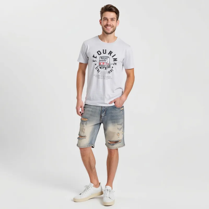 Maserati Denim Shorts Unisex Washed Color-3