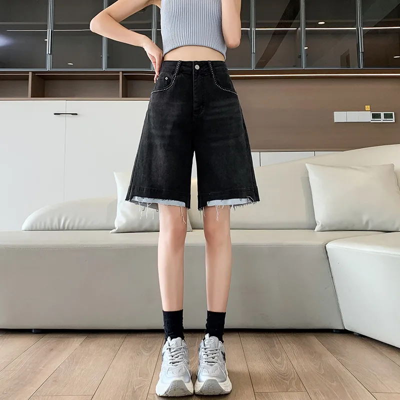 SITOL Denim Shorts Women's Black-2