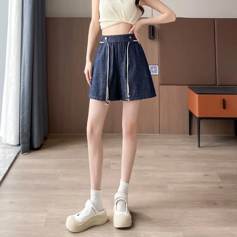 SITOL Denim Shorts Women's Dark Blue-5