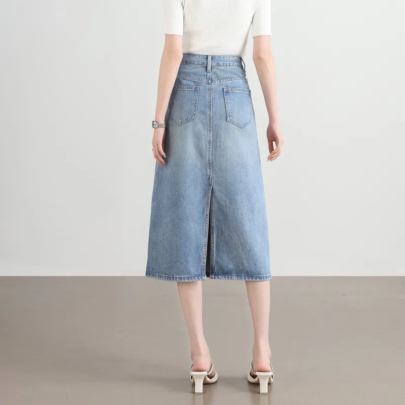 SITOL Denim Long Skirts Women's-6