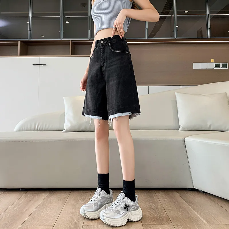 SITOL Denim Shorts Women's Black-3