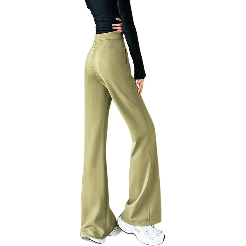SITOL Casual Pants Women's Mustard Green-1