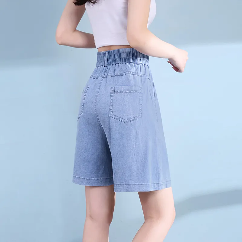 SITOL Denim Shorts Women's Blue-5