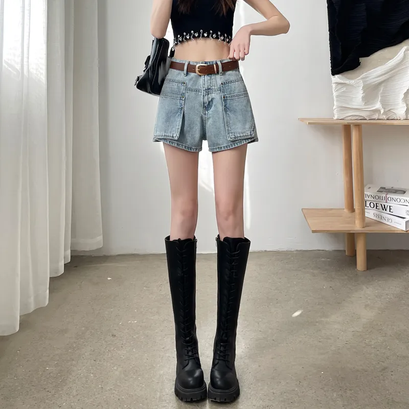 SITOL Denim Shorts Women's Blue-2