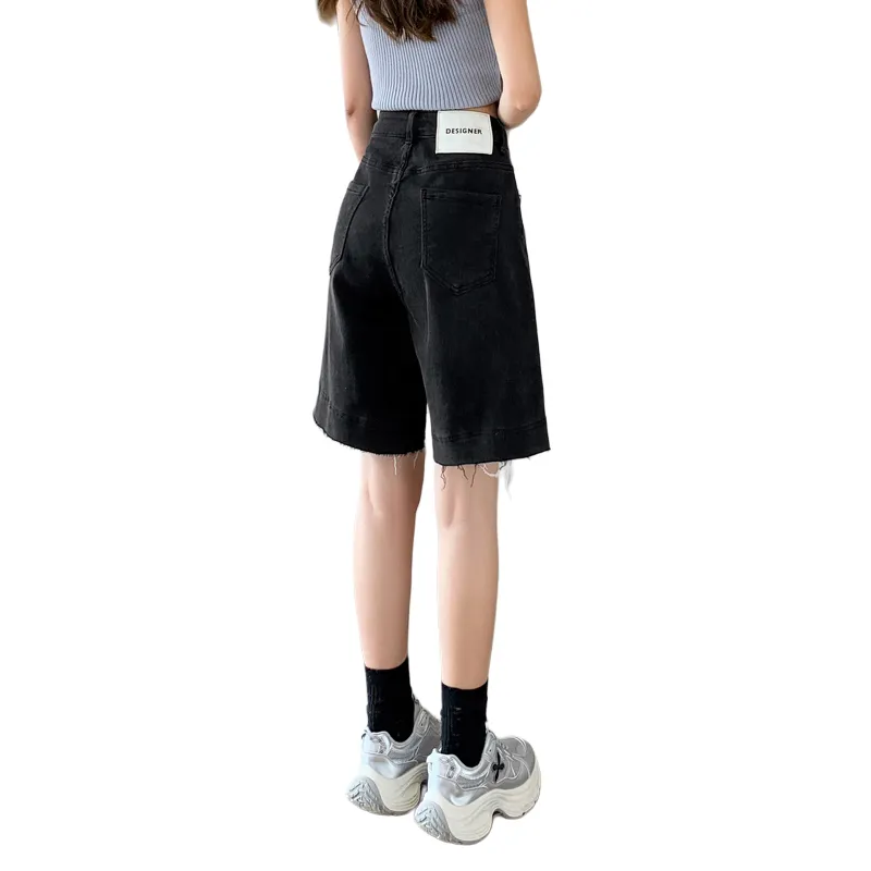 SITOL Denim Shorts Women's Black-1