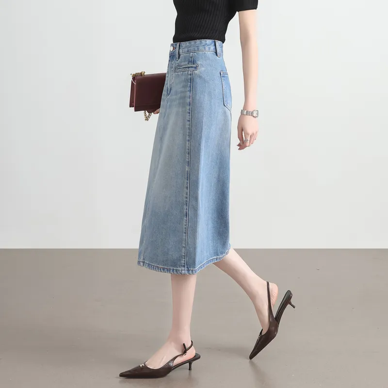 SITOL Denim Short Skirts Women's-5