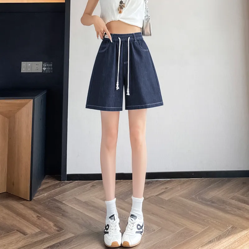 SITOL Denim Shorts Women's Blue-2