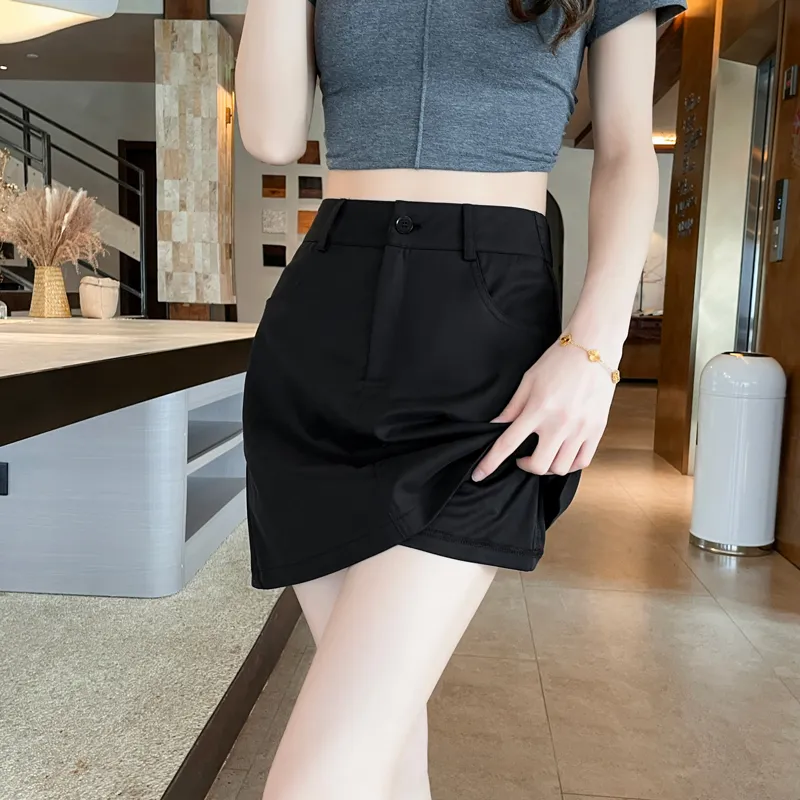 SITOL Casual Short Skirts Women's Black-5