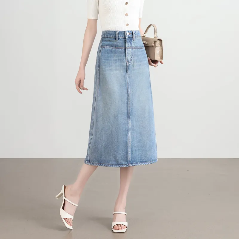 SITOL Denim Long Skirts Women's-10