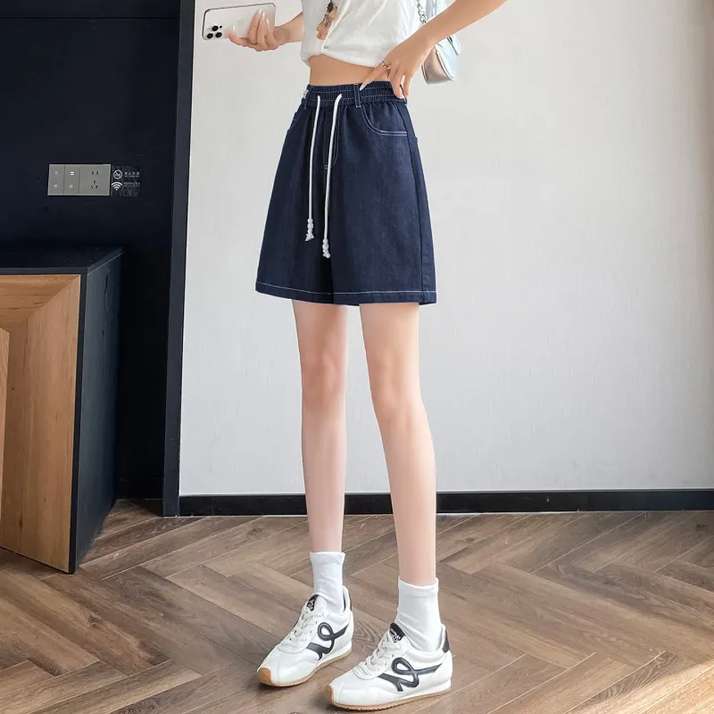 SITOL Denim Shorts Women's Blue-5