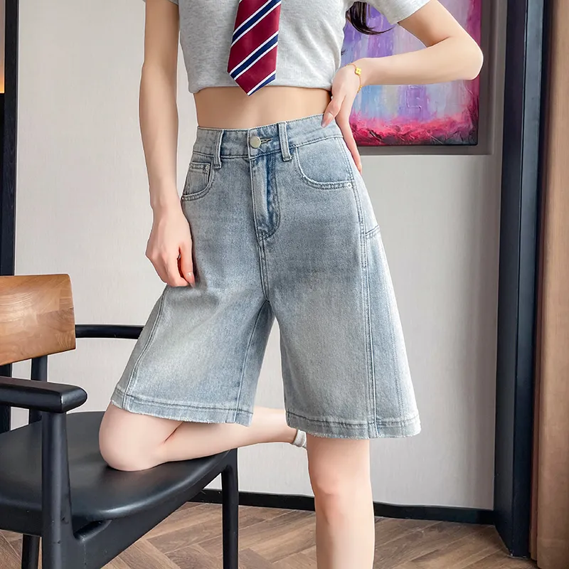 SITOL Denim Shorts Women's Blue-4
