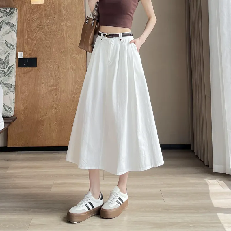 SITOL Casual Short Skirts Women's White-5