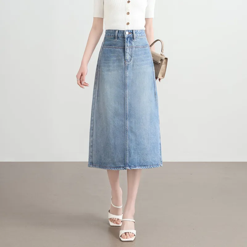 SITOL Denim Long Skirts Women's-9