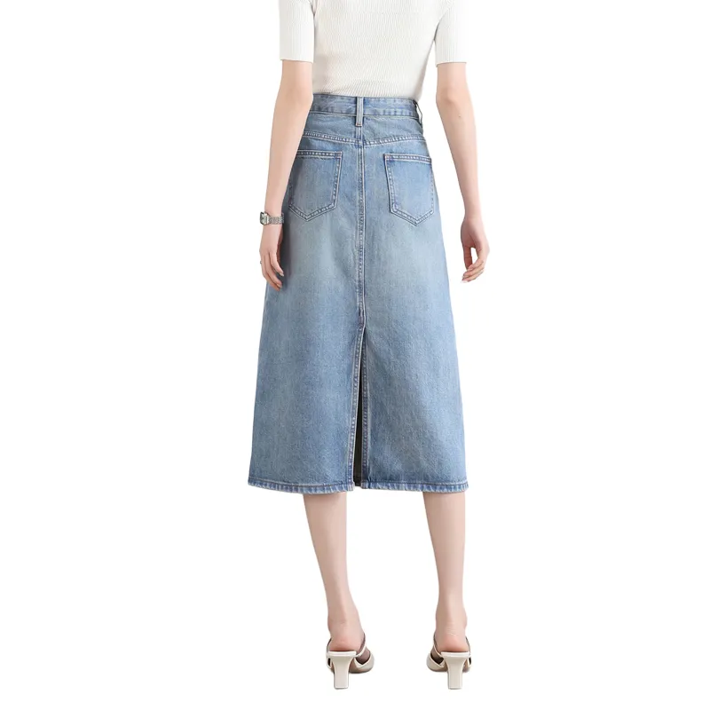 SITOL Denim Long Skirts Women's-8