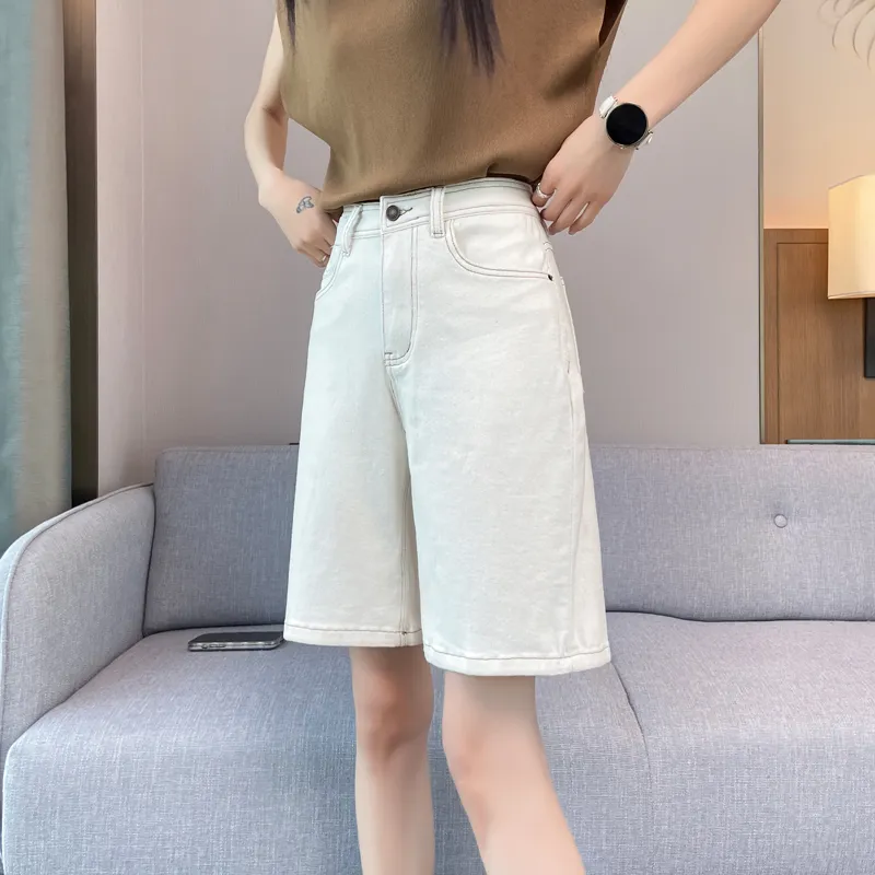 SITOL Denim Shorts Women's White-4