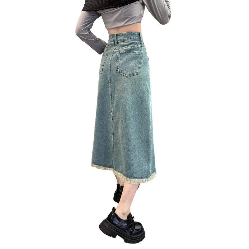 SITOL Denim Short Skirts Women's Blue-1