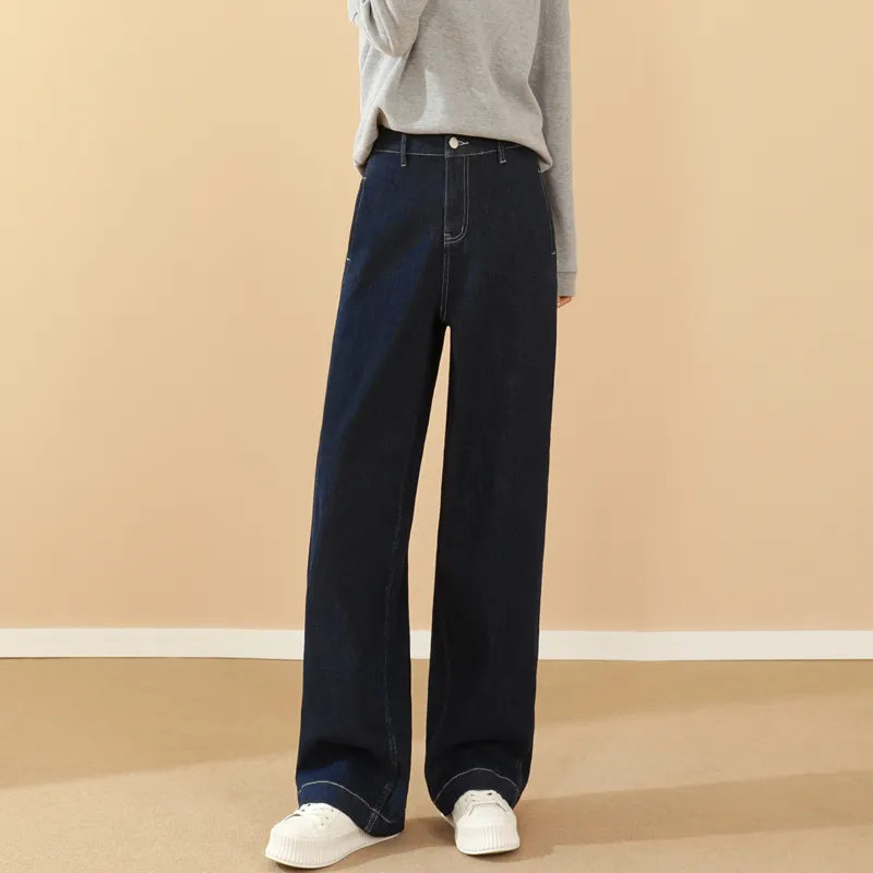 SITOL Jeans Women's Denim Blue Thin Fleece-6