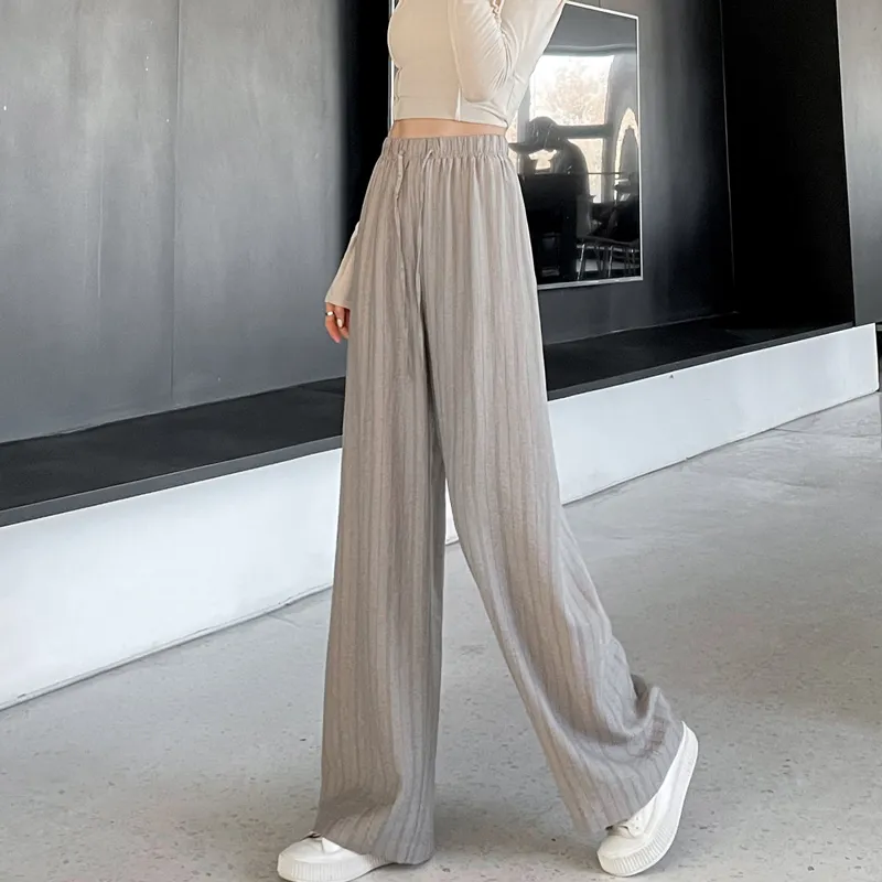 SITOL Casual Pants Women's Pink Stripe-19
