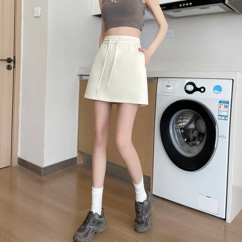 SITOL Casual Short Skirts Women's Ecru-3