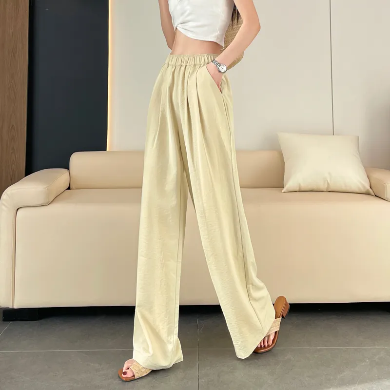 SITOL Casual Pants Women's Light Yellow-5
