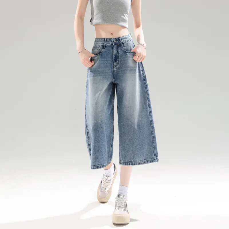 SITOL Denim Shorts Women's Blue-3