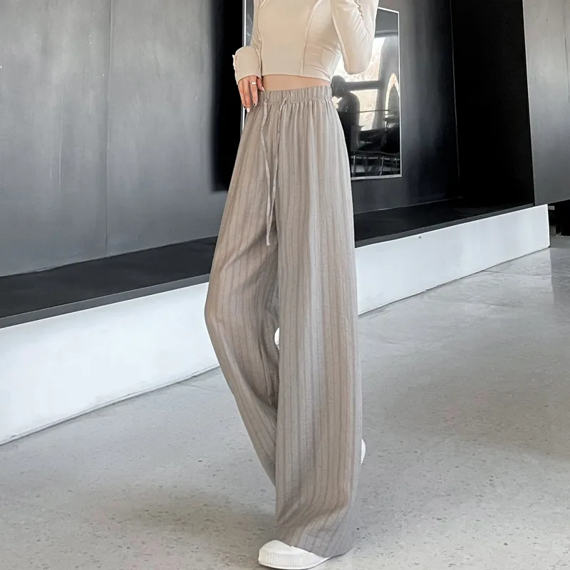SITOL Casual Pants Women's Pink Stripe-18
