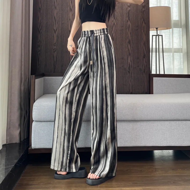 SITOL Casual Pants Women's Black White-5