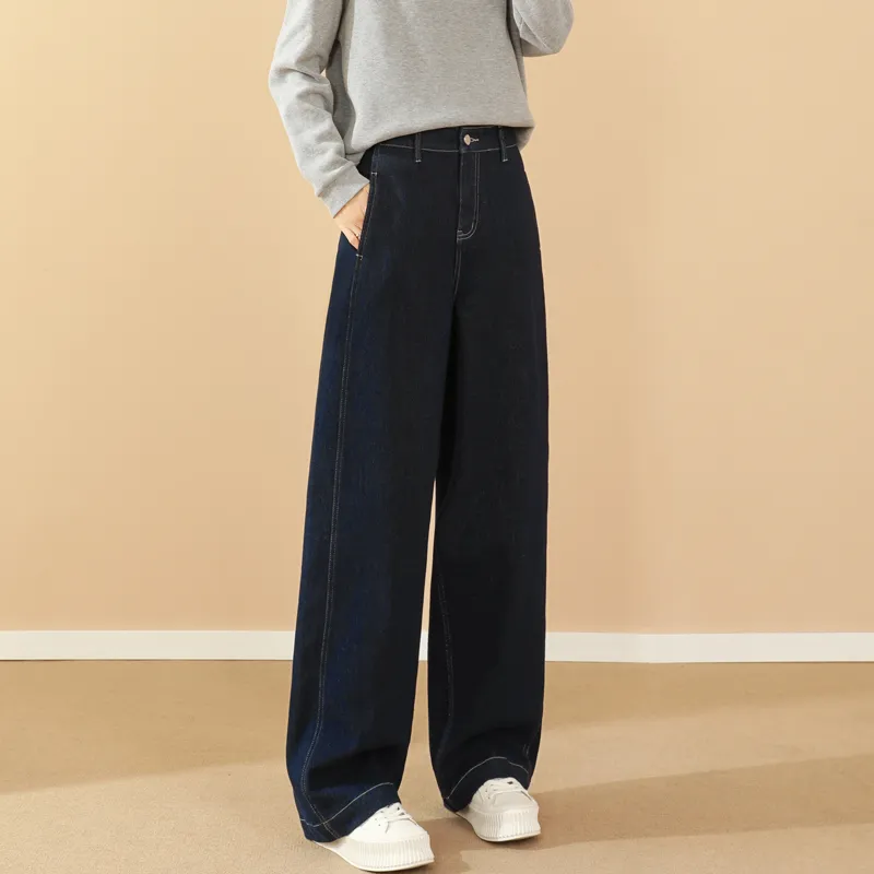 SITOL Jeans Women's Denim Blue Thin Fleece-5