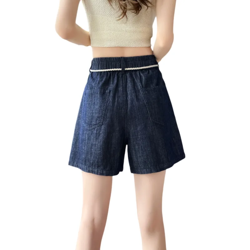 SITOL Denim Shorts Women's Dark Blue-1