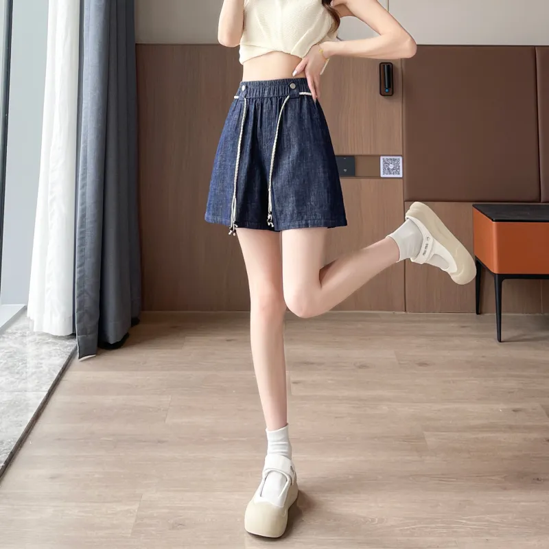 SITOL Denim Shorts Women's Dark Blue-4