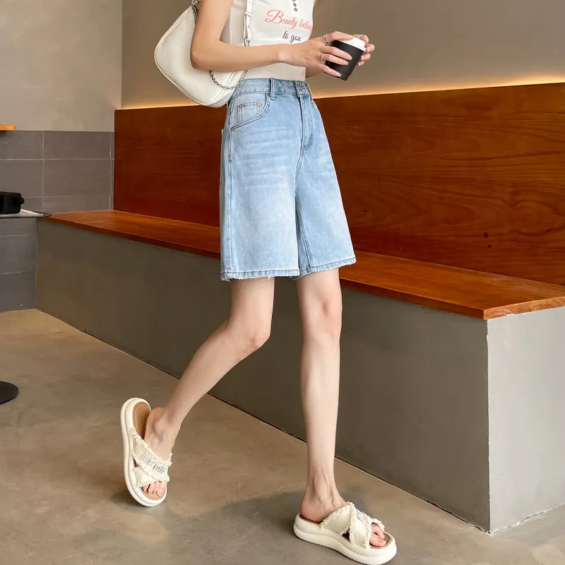 SITOL Denim Shorts Women's Blue-4