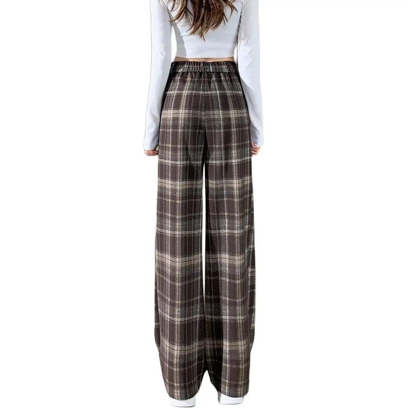 SITOL Casual Pants Women's Khaki Plaid-1