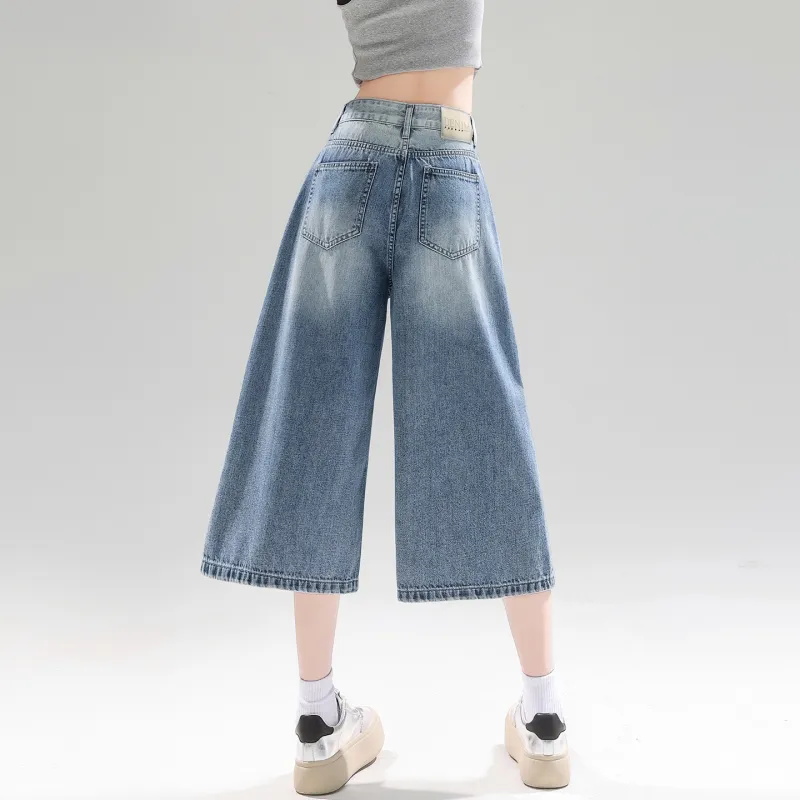 SITOL Denim Shorts Women's Blue-6