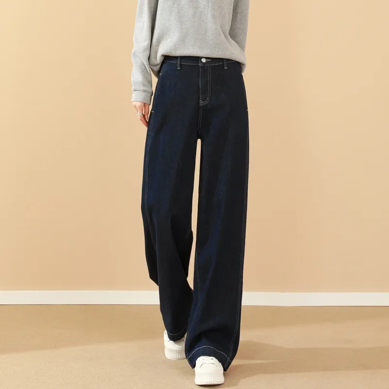 SITOL Jeans Women's Denim Blue Thin Fleece-4