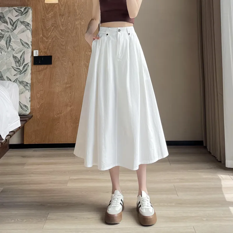 SITOL Casual Short Skirts Women's White-2