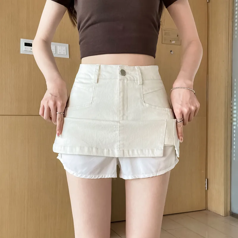 SITOL Denim Short Skirts Women's-4
