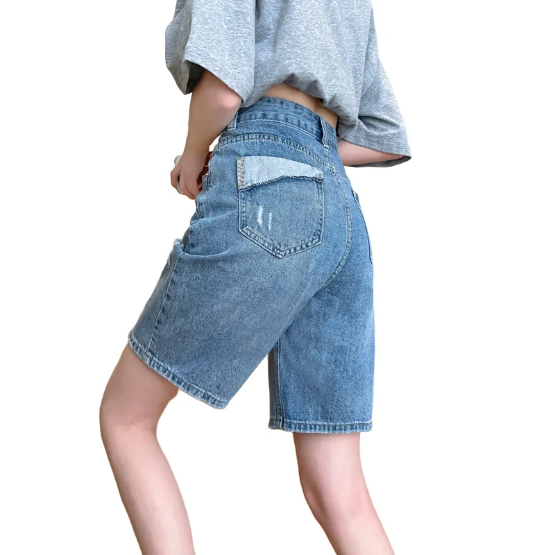 SITOL Denim Shorts Women's Blue-1