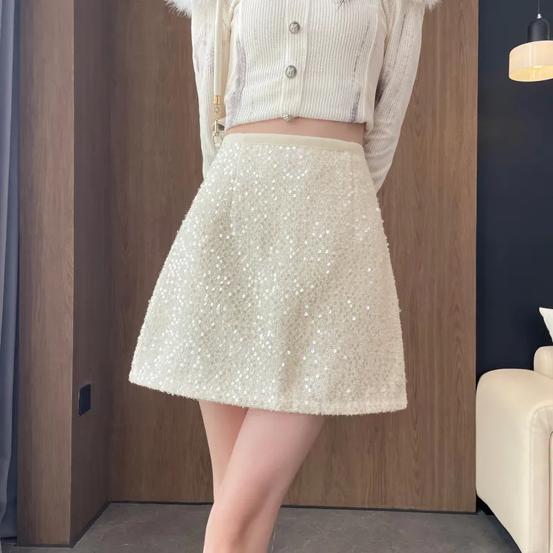 SITOL Casual Short Skirts Women's Ecru-2