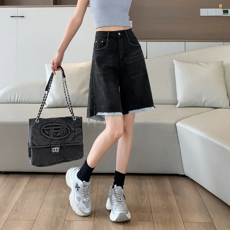 SITOL Denim Shorts Women's Black-5
