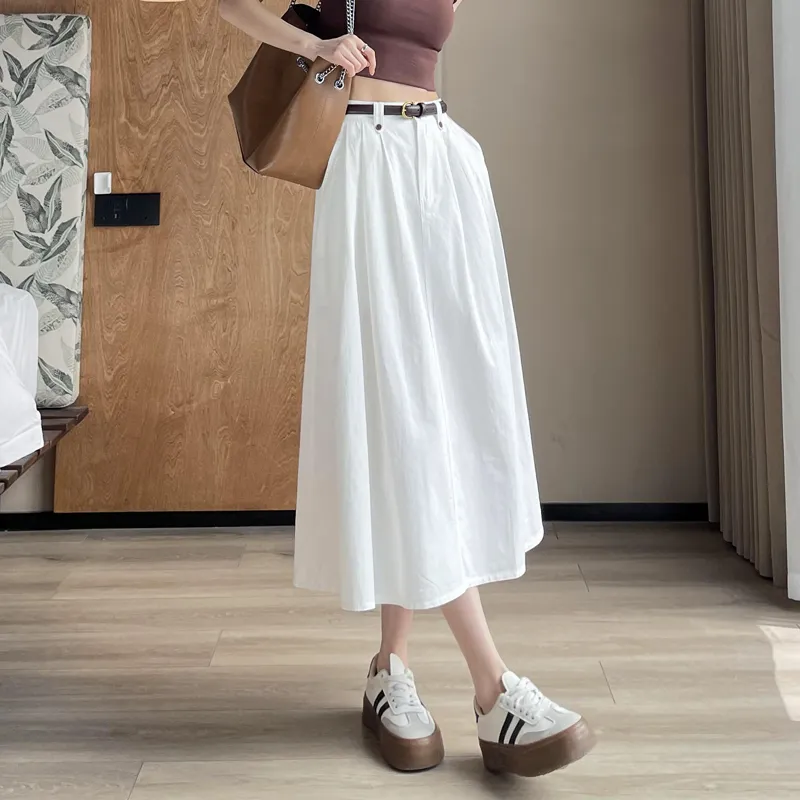 SITOL Casual Short Skirts Women's White-4