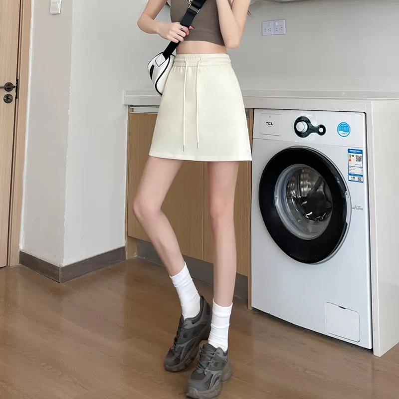 SITOL Casual Short Skirts Women's Ecru-4