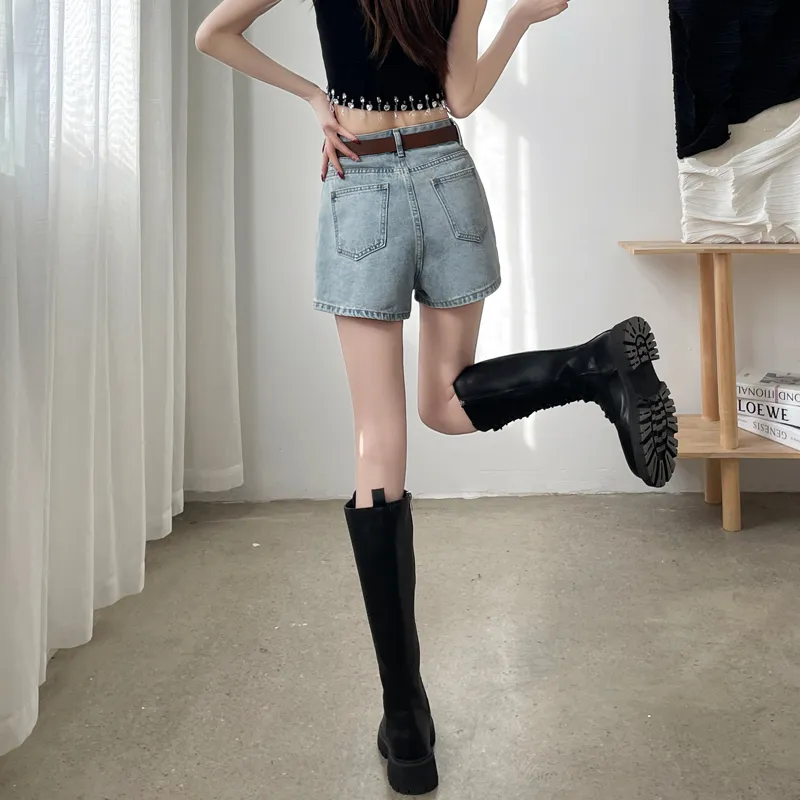 SITOL Denim Shorts Women's Blue-6