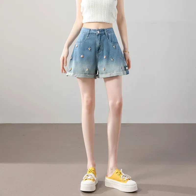 SITOL Denim Shorts Women's Blue-4