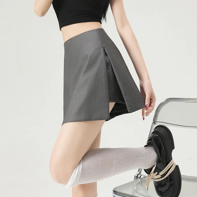 SITOL Casual Short Skirts Women's Gray-5
